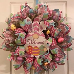 Homemade Easter Gnome Welcome Wreath